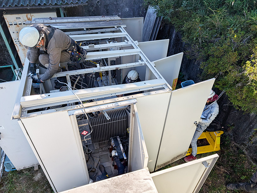 川西電業の益建リバース高圧受電設備更新工事